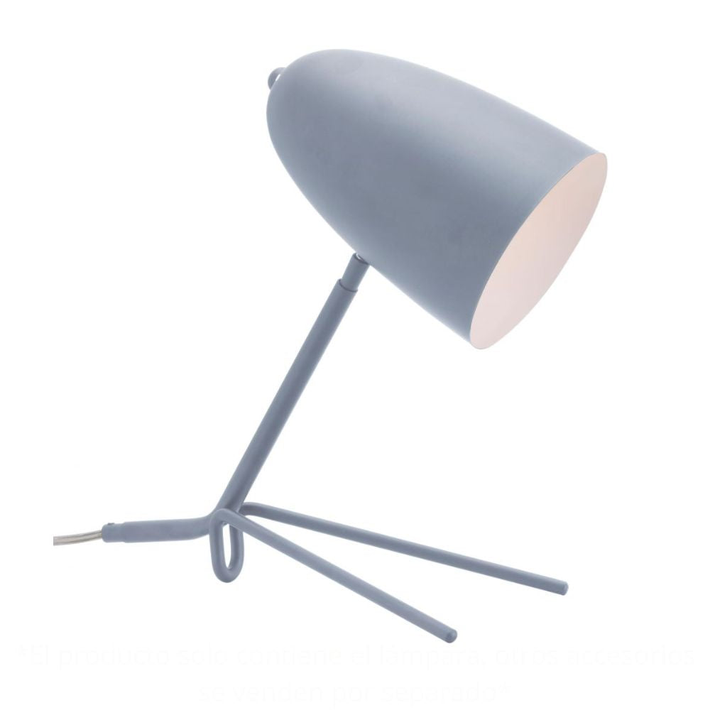 LAMP ZUO JAMISON | Table Lamp for Studio | Grey | Powder Coated Steel | Inside | Room Waiting Room Bedroom Decorative Home Interior Decoration Lamp Ilumination Modern Light Kitchen