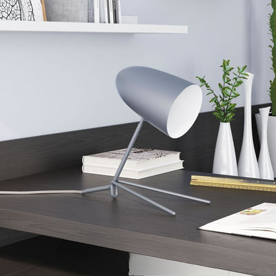 LAMP ZUO JAMISON | Table Lamp for Studio | Grey | Powder Coated Steel | Inside | Room Waiting Room Bedroom Decorative Home Interior Decoration Lamp Ilumination Modern Light Kitchen Set