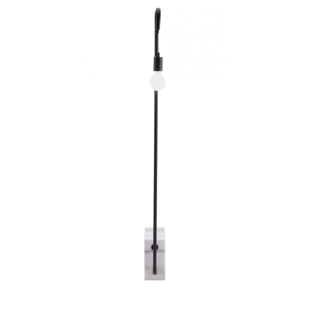 LAMP ZUO LANCIA | Floor Lamp for Living Room | White Marble Base Structure | Black | Steel | Inside Bedroom Waiting Room Decorative Room Home Interior Decorative Lamp Lighting Floor Lamp Modern Lamp Light Kitchen Living Room Bedroom