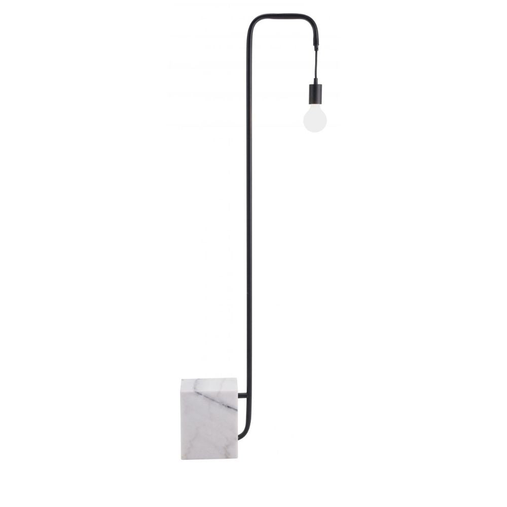 LAMP ZUO LANCIA | Floor Lamp for Living Room | White Marble Base Structure | Black | Steel | Inside Bedroom Waiting Room Decorative Room Home Interior Decorative Lamp Lighting Floor Lamp Modern Lamp Light Kitchen Living Room Bedroom