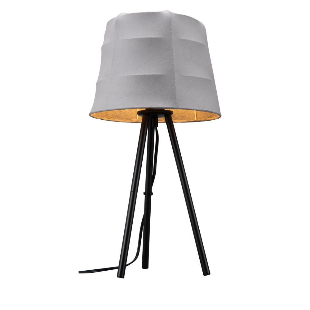 LAMP ZUO MOZZI | Room Table Lamp | Grey | Powder Coated Steel | Poly Linen Rayon | Inside | Room Waiting Room Bedroom Decorative Home Interior Decoration Lamp Ilumination Modern Light Kitchen