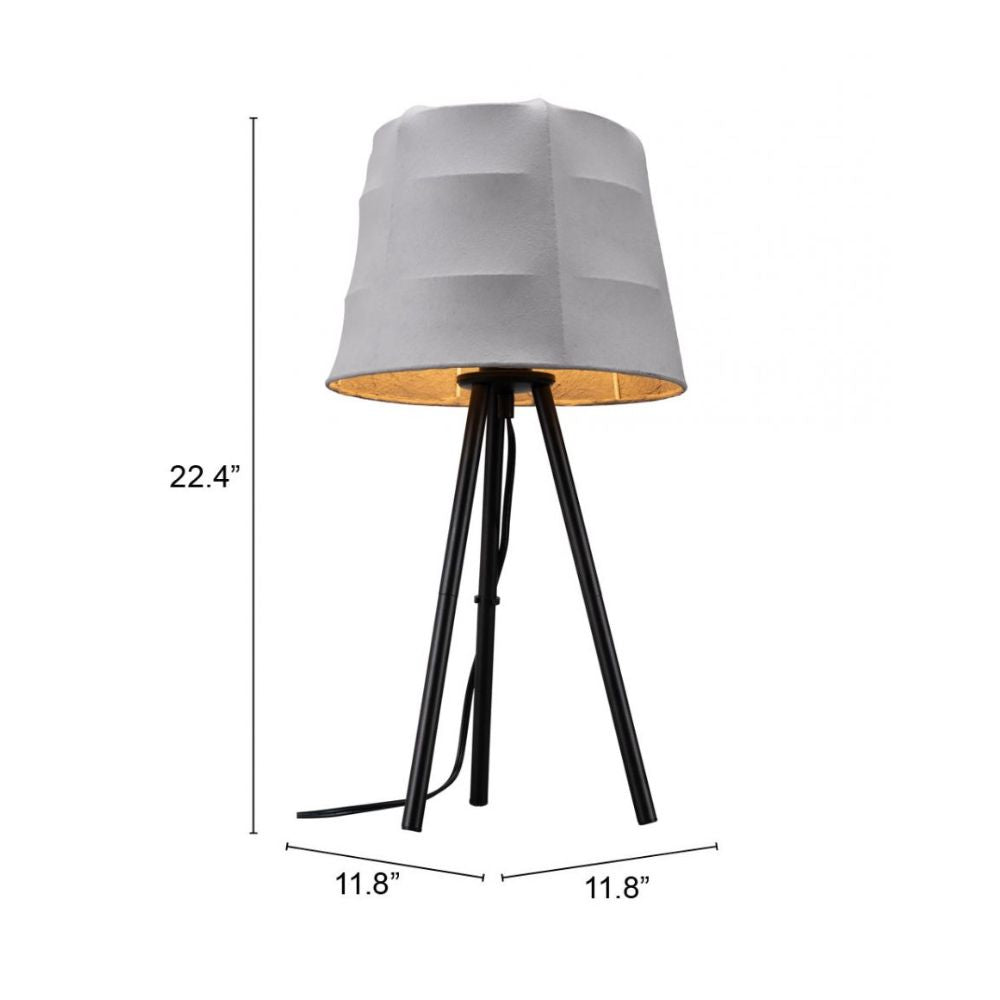LAMP ZUO MOZZI | Room Table Lamp | Grey | Powder Coated Steel | Poly Linen Rayon | Inside | Room Waiting Room Bedroom Decorative Home Interior Decoration Lamp Ilumination Modern Light Kitchen