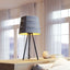 LAMP ZUO MOZZI | Room Table Lamp | Grey | Powder Coated Steel | Poly Linen Rayon | Inside | Room Waiting Room Bedroom Decorative Home Interior Decoration Lamp Ilumination Modern Light Kitchen Set