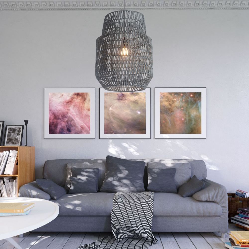 LAMP ZUO PARADISE | Ceiling lamp for dining room Spa Room | Gray | Powder Coated Steel Paper | Inside Bedroom Waiting Room Decorative Room Home Interior Decorative Lamp Lighting Floor Lamp Modern Lamp Light Kitchen Living Room Bedroom Set