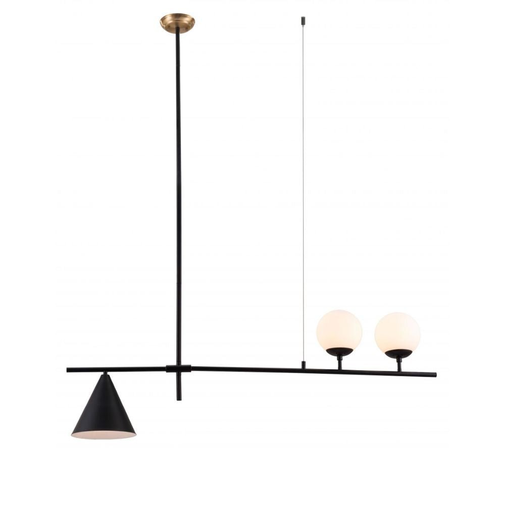 LAMP ZUO RICHIZA | Ceiling Light for Dining Room | Black | Steel Frosted Glass | Inside Bedroom Waiting Room Decorative Room Home Interior Decorative Lamp Lighting Floor Lamp Modern Lamp Light Kitchen Living Room Bedroom