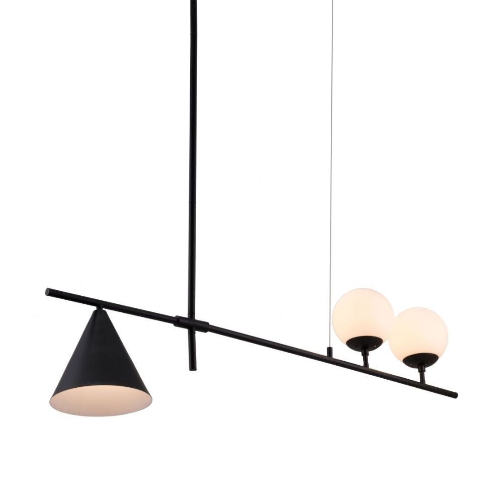 LAMP ZUO RICHIZA | Ceiling Light for Dining Room | Black | Steel Frosted Glass | Inside Bedroom Waiting Room Decorative Room Home Interior Decorative Lamp Lighting Floor Lamp Modern Lamp Light Kitchen Living Room Bedroom
