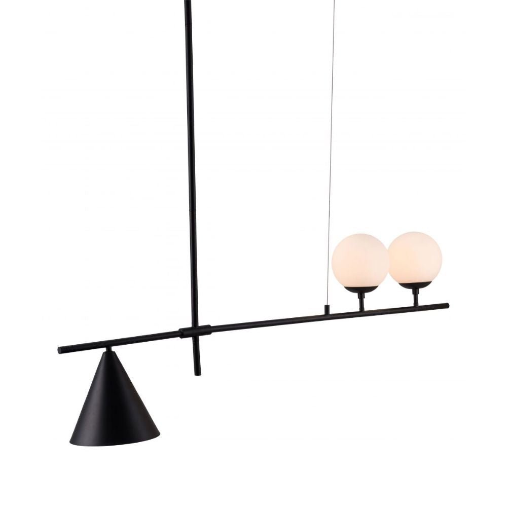 LAMP ZUO RICHIZA | Ceiling Light for Dining Room | Black | Steel Frosted Glass | Inside Bedroom Waiting Room Decorative Room Home Interior Decorative Lamp Lighting Floor Lamp Modern Lamp Light Kitchen Living Room Bedroom