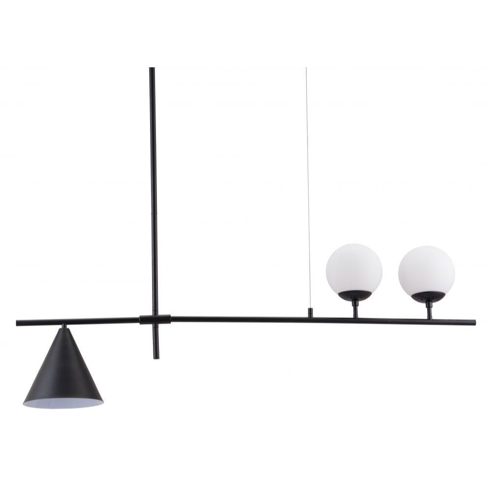 LAMP ZUO RICHIZA | Ceiling Light for Dining Room | Black | Steel Frosted Glass | Inside Bedroom Waiting Room Decorative Room Home Interior Decorative Lamp Lighting Floor Lamp Modern Lamp Light Kitchen Living Room Bedroom