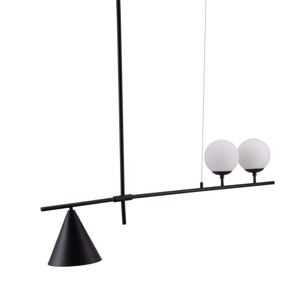 LAMP ZUO RICHIZA | Ceiling Light for Dining Room | Black | Steel Frosted Glass | Inside Bedroom Waiting Room Decorative Room Home Interior Decorative Lamp Lighting Floor Lamp Modern Lamp Light Kitchen Living Room Bedroom