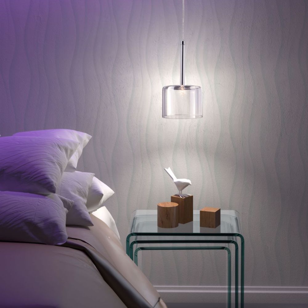 LAMP ZUO STORM | Ceiling lamp for room | Transparent Glass | Chromed steel | Inside Bedroom Waiting Room Decorative Room Home Interior Decorative Lamp Lighting Floor Lamp Modern Lamp Light Kitchen Living Room Bedroom Set