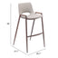 STOOL ZUO DESI 101699 | Counter Stool for Kitchen Dining Area | Beige Walnut | 100% Polyurethane | Faux Leather | Inside | Bar Restaurant Cafetería Food Court Bar Breakfast Kitchen Bistro