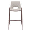 STOOL ZUO DESI 101699 | Counter Stool for Kitchen Dining Area | Beige Walnut | 100% Polyurethane | Faux Leather | Inside | Bar Restaurant Cafetería Food Court Bar Breakfast Kitchen Bistro