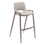 STOOL ZUO DESI 101699 | Counter Stool for Kitchen Dining Area | Beige Walnut | 100% Polyurethane | Faux Leather | Inside | Bar Restaurant Cafetería Food Court Bar Breakfast Kitchen Bistro