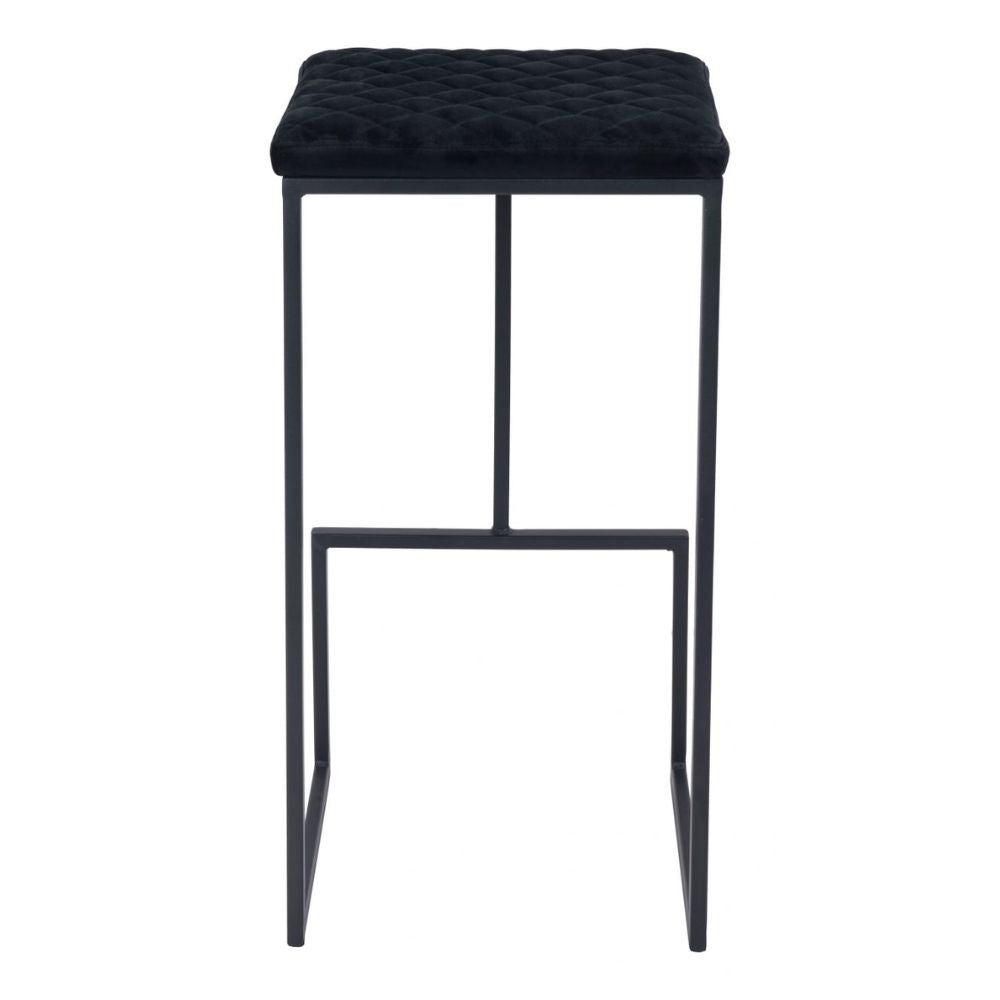 STOOL ZUO ELEMENT 101457 | Counter Stool for Kitchen | Black | 100% Polyester | Fabric Velvet | Inside | Bar Restaurant Cafetería Food Court Bar Breakfast Kitchen Bistro Space