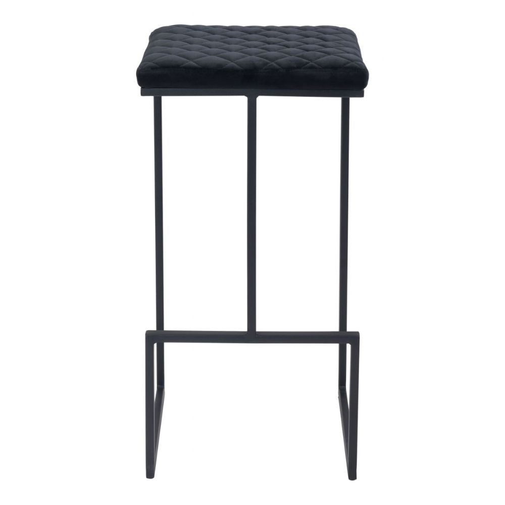 STOOL ZUO ELEMENT 101457 | Counter Stool for Kitchen | Black | 100% Polyester | Fabric Velvet | Inside | Bar Restaurant Cafetería Food Court Bar Breakfast Kitchen Bistro Space