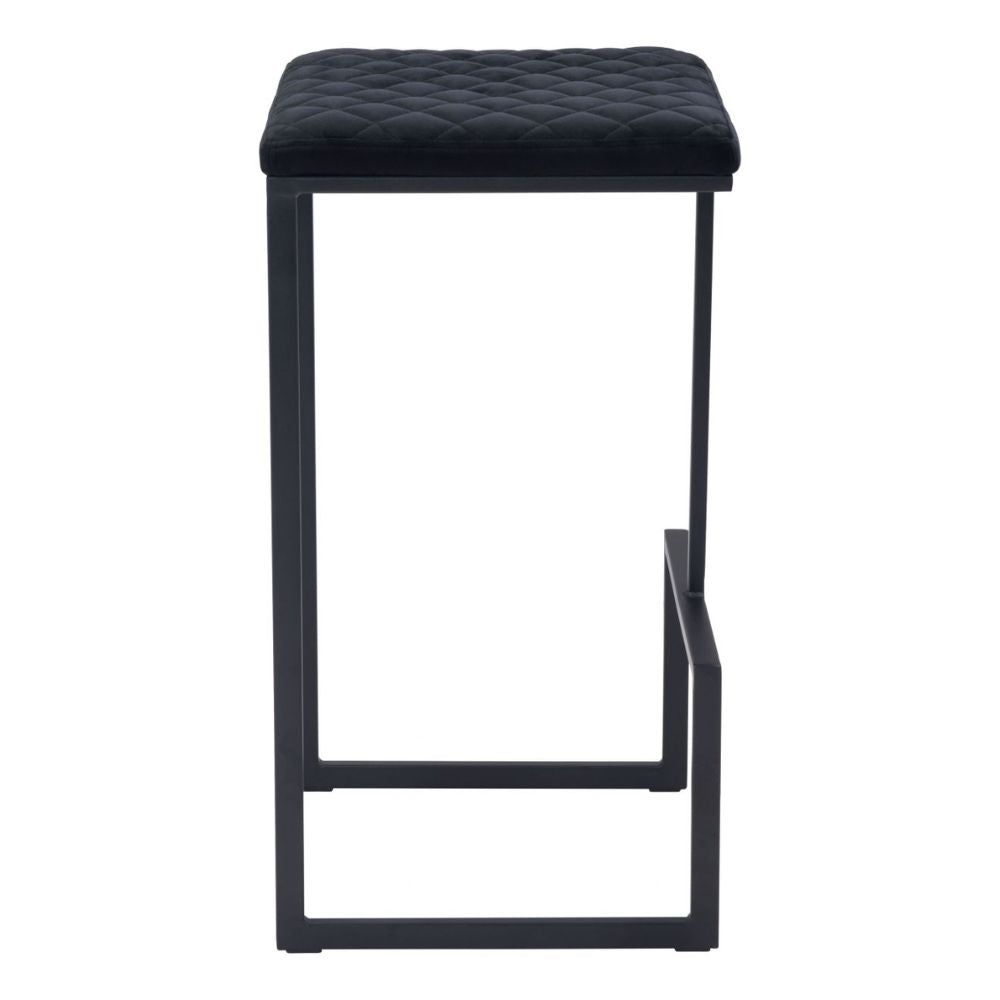 STOOL ZUO ELEMENT 101457 | Counter Stool for Kitchen | Black | 100% Polyester | Fabric Velvet | Inside | Bar Restaurant Cafetería Food Court Bar Breakfast Kitchen Bistro Space