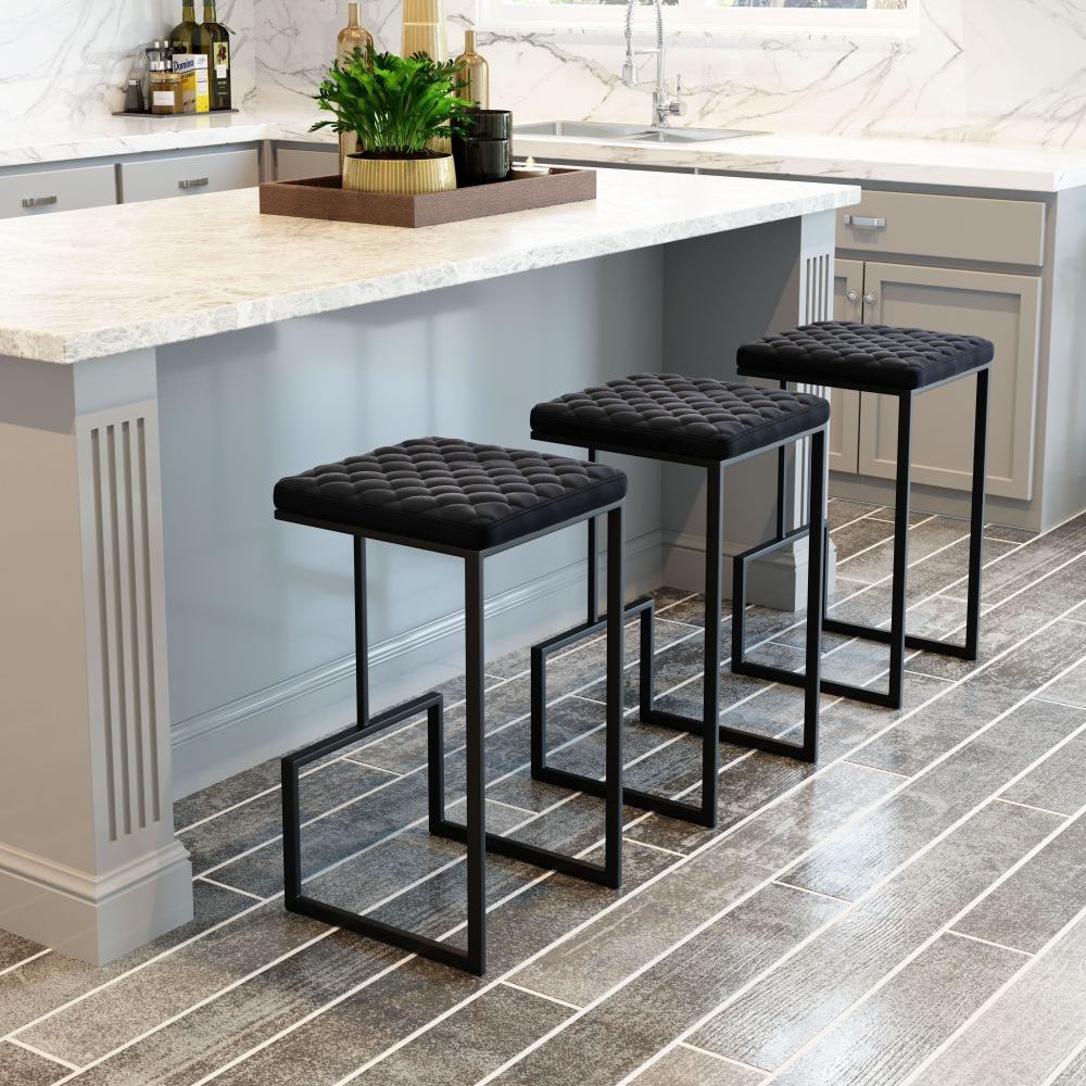 STOOL ZUO ELEMENT 101457 | Counter Stool for Kitchen | Black | 100% Polyester | Fabric Velvet | Inside | Bar Restaurant Cafetería Food Court Bar Breakfast Kitchen Bistro Space Set