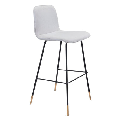 STOOL ZUO GIRONDE 101897 | Barstool | Black Gray Gold | 100%Polyester | Fabric | Inside | Bar Restaurant Cafetería Food Court Bar Breakfast Kitchen Bistro Office Space