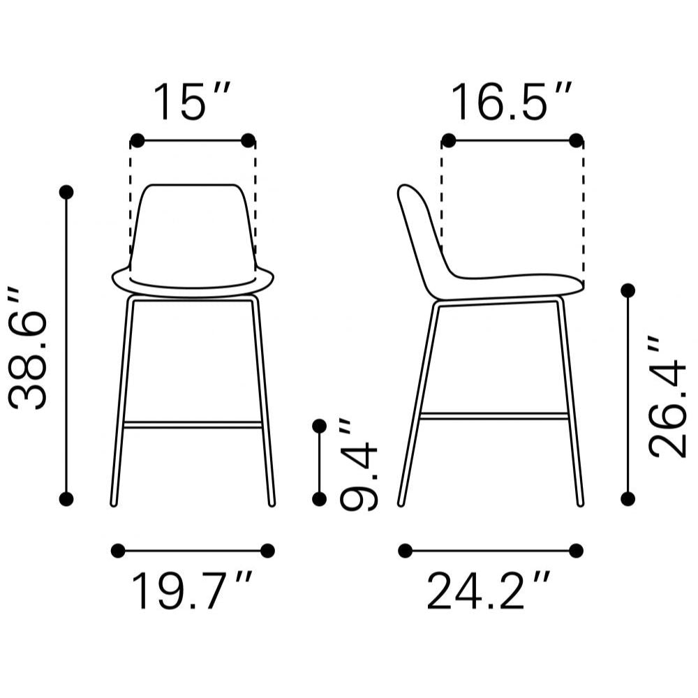 STOOL ZUO TONY 101764 | Counter Stool for Kitchen and Bar | Gold Red | 100% Polyester | Fabric Velvet | Inside | Bar Restaurant Cafetería Food Court Bar Breakfast Kitchen Bistro Office Space