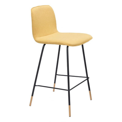 STOOL ZUO VAR 101894 |Bar Stool | Black Yellow Gold | 100%Polyester | Fabric | Inside | Bar Restaurant Cafetería Food Court Bar Breakfast Kitchen Bistro Office Space