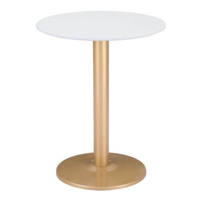 TABLE ZUO 101570 | Dining Table | Gold White | Painted MDF | Powder Coated Steel | Inside | Kitchen Living Room Office Bar Area