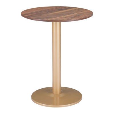 TABLE ZUO BISTRO 101571 | Alto Bistro | Gold Brown | Faux Wood MDF | Powder Coated Steel | Inside | Kitchen Living Room Office Bar Area