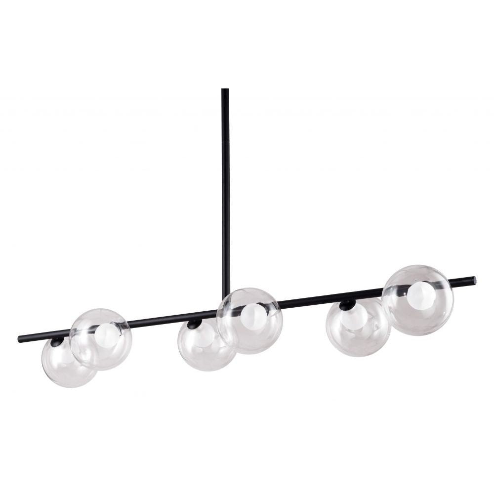 ZUO KEYOZ LAMP | Ceiling Light for Dining Room | Black | Steel Transparent Glass | Indoor Use Bedroom Waiting Room Decorative Room Home Interior Decorative Lamp Lighting Floor Lamp Modern Lamp Light Kitchen Living Room Bedroom